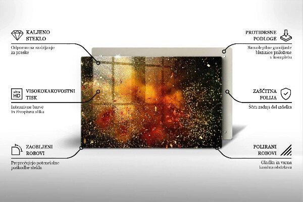 Chopping board glass Colorful spices