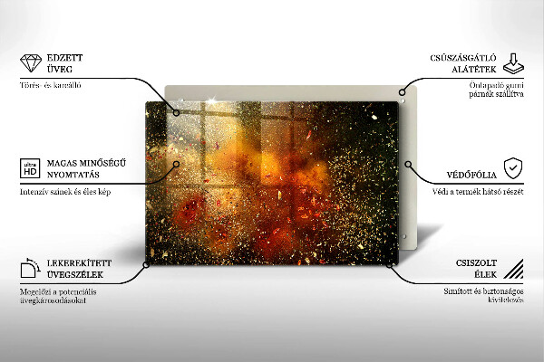 Chopping board glass Colorful spices