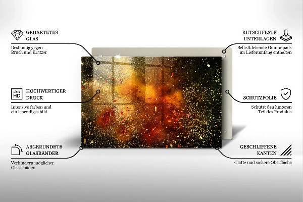 Chopping board glass Colorful spices