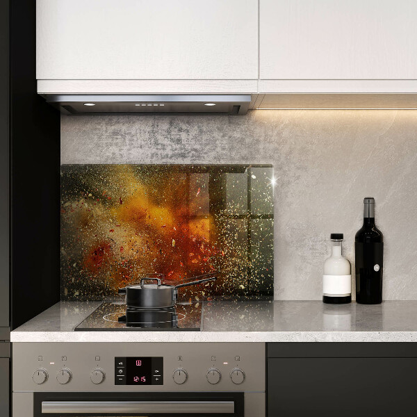 Chopping board glass Colorful spices