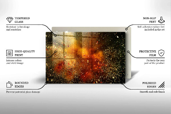 Chopping board glass Colorful spices