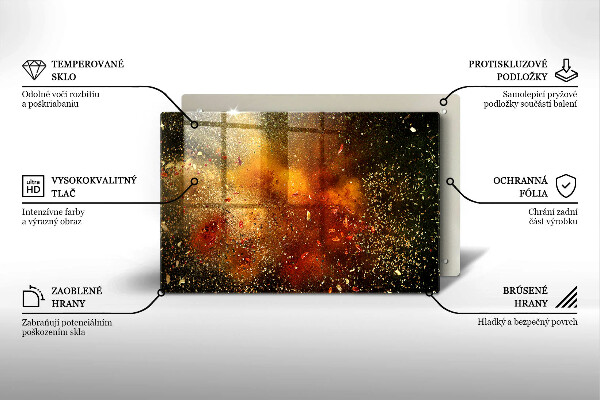 Chopping board glass Colorful spices