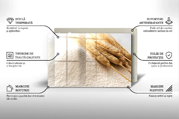 Chopping board glass Flour and cereals