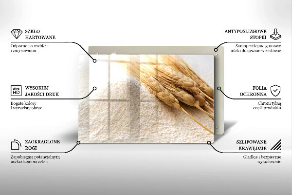 Chopping board glass Flour and cereals