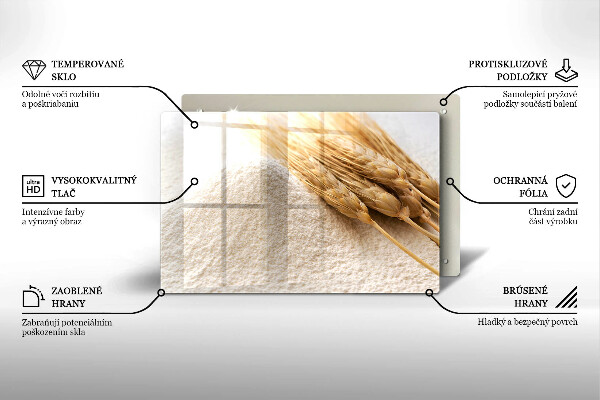 Chopping board glass Flour and cereals