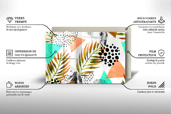 Worktop saver Boho leaves pattern