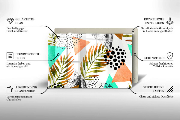 Worktop saver Boho leaves pattern