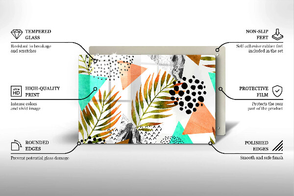 Worktop saver Boho leaves pattern