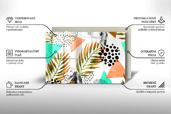 Worktop saver Boho leaves pattern