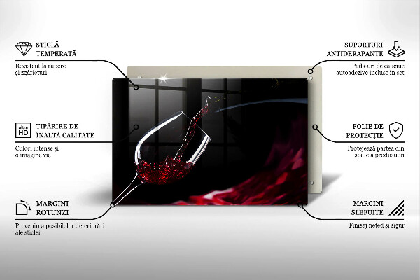 Cutting board Red wine glass