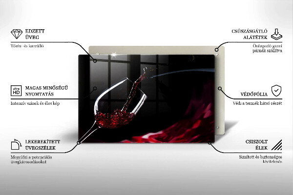 Cutting board Red wine glass