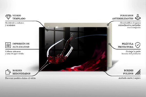 Cutting board Red wine glass