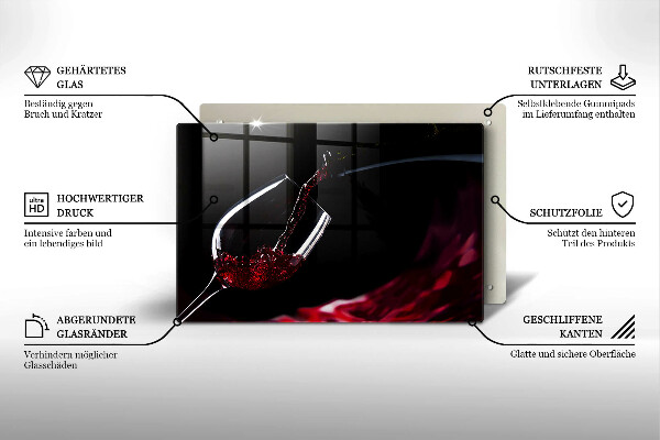 Cutting board Red wine glass