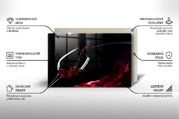 Cutting board Red wine glass