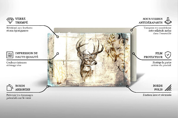 Cutting board Illustration deer animal