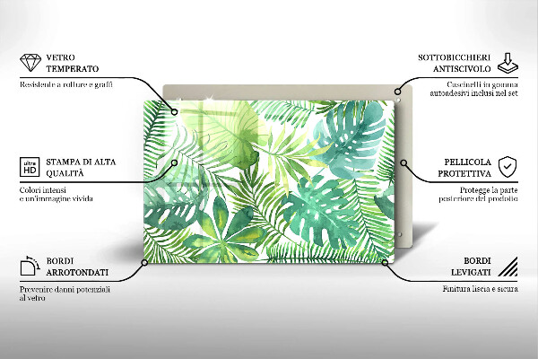 Worktop saver Boho watercolors leaves