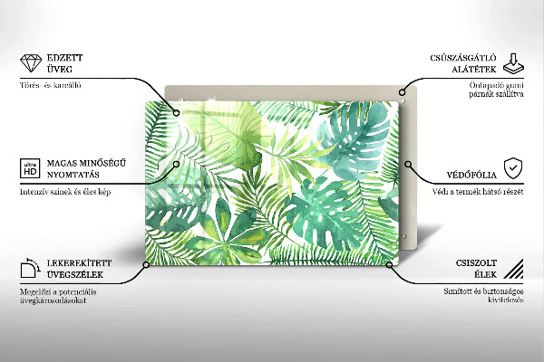 Worktop saver Boho watercolors leaves