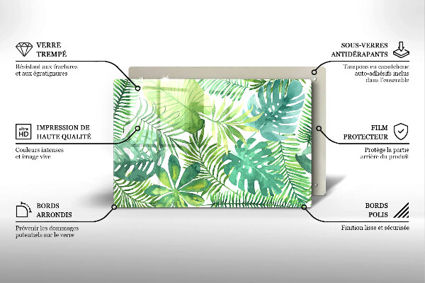 Worktop saver Boho watercolors leaves