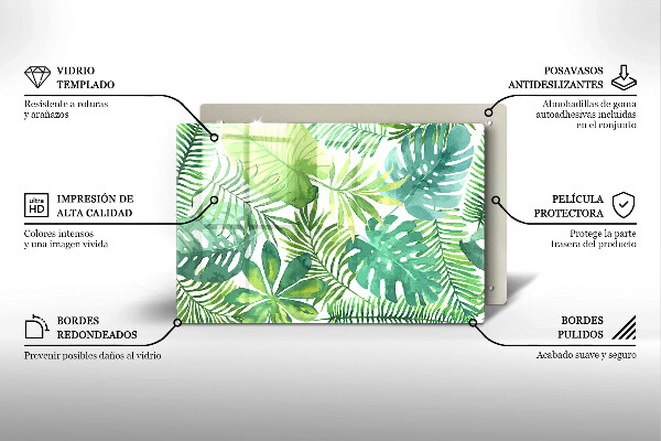 Worktop saver Boho watercolors leaves