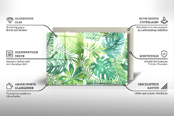 Worktop saver Boho watercolors leaves