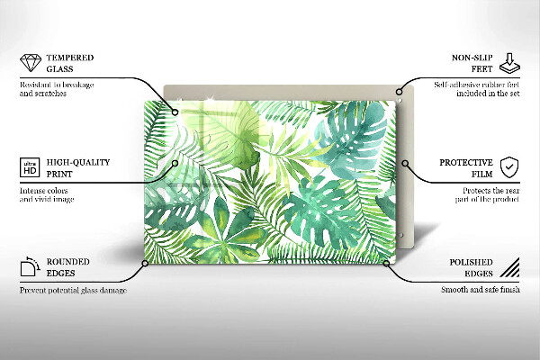 Worktop saver Boho watercolors leaves