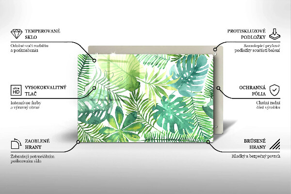 Worktop saver Boho watercolors leaves