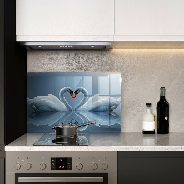 Cutting board Two swans heart