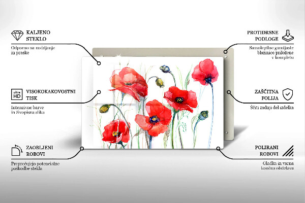 Cutting board Red flowers