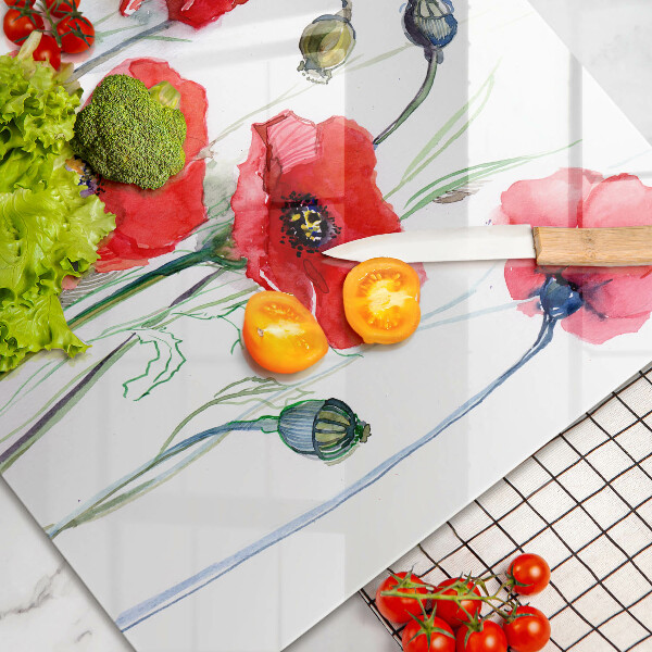Cutting board Red flowers