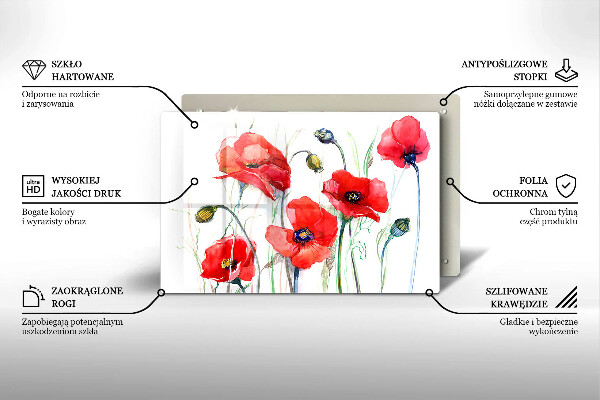 Cutting board Red flowers