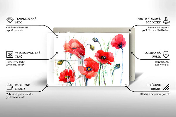 Cutting board Red flowers