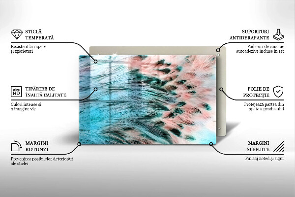 Worktop saver Boho bird feathers