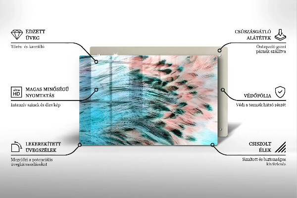 Worktop saver Boho bird feathers