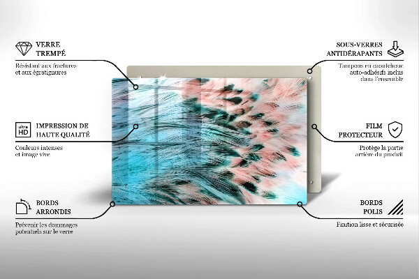 Worktop saver Boho bird feathers