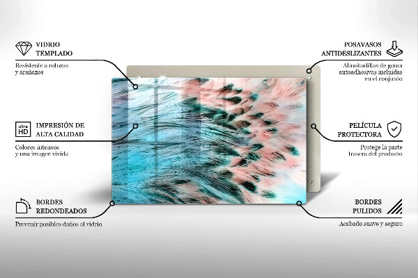 Worktop saver Boho bird feathers