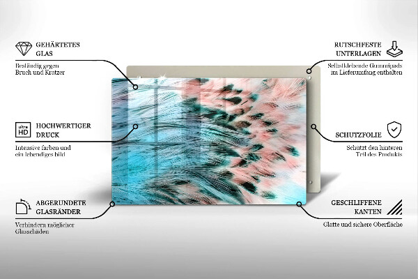 Worktop saver Boho bird feathers