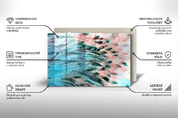 Worktop saver Boho bird feathers