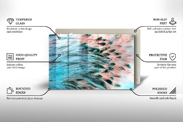 Worktop saver Boho bird feathers