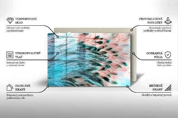 Worktop saver Boho bird feathers