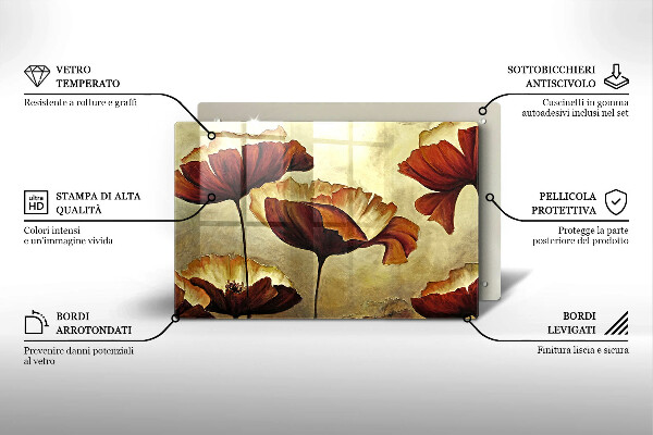 Worktop saver Painted boho flowers