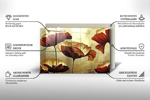 Worktop saver Painted boho flowers