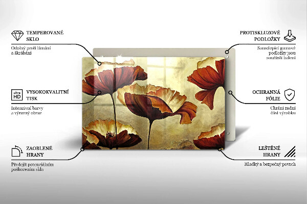 Worktop saver Painted boho flowers