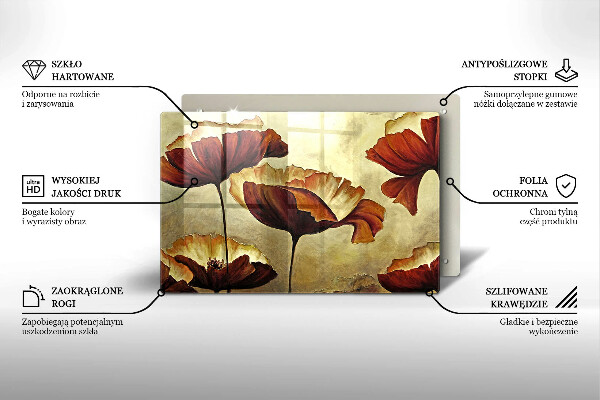 Worktop saver Painted boho flowers