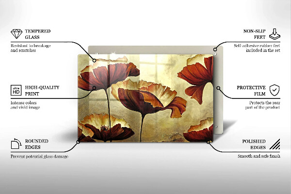 Worktop saver Painted boho flowers