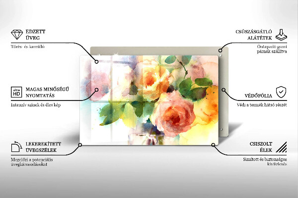 Worktop saver Painted flowers