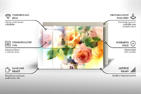 Worktop saver Painted flowers