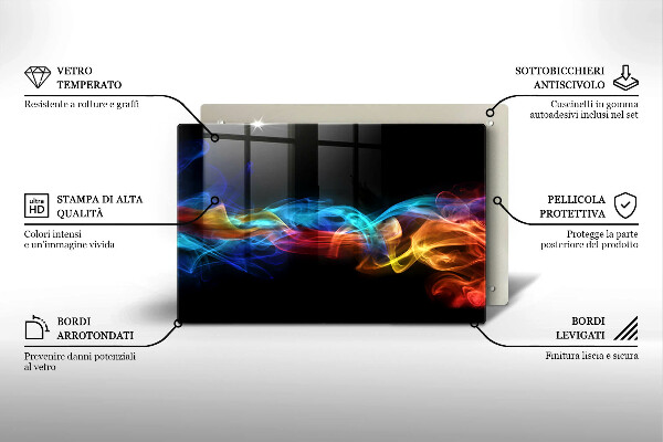 Cutting board Colorful smoke
