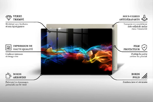 Cutting board Colorful smoke