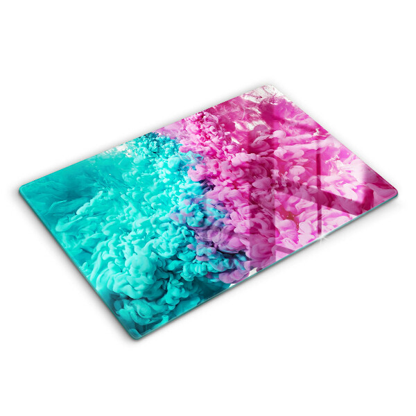 Chopping board glass Turkos-pink smoke