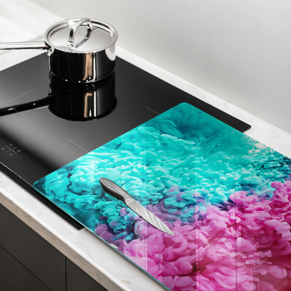 Chopping board glass Turkos-pink smoke